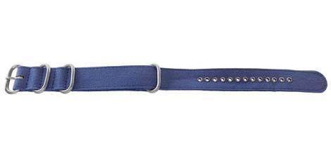 Watch strap -Alvarado- 22mm blue canvas/textile one-piece strap in NATO Zulu style by MEYHOFER - Bild vergr��ern 