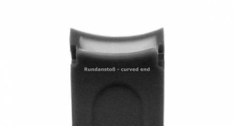 Watch strap -Jeffersonville- 24mm black silicone racing look with curved ends by MEYHOFER (width of buckle 22 mm) - Bild vergrern 