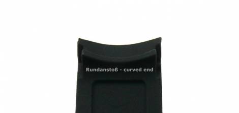 Watch strap -Ballwin- 24mm black silicone structure with curved ends by MEYHOFER (width of buckle 24 mm) - Bild vergrern 