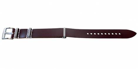 Watch strap -Meadville- 22mm red brown leather one-piece strap in NATO style by MEYHOFER - Bild vergr��ern 