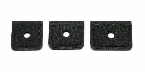 Watch strap -Alvor- 18-20-22-24mm multiple ends black leather grained matt with leather pad by MEYHOFER - Bild vergr��ern 