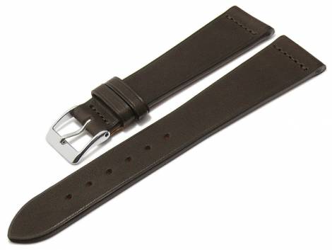 Watch strap -Falkenstein- 17mm dark brown leather MADE IN GERMANY by Meyhofer optional with Easy-Click (buckle 16 mm) - Bild vergrern 