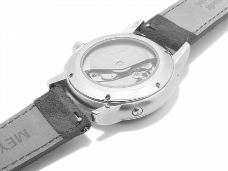 Meyhofer EASY-CLICK watch strap -Neckar- 20mm beige leather velour stitched made in Germany (width of buckle 18 mm) - Bild vergr��ern 