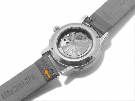 Watch strap Meyhofer EASY-CLICK -Furth- 22mm taupe leather grained (width of buckle 20 mm) - Bild vergr��ern 