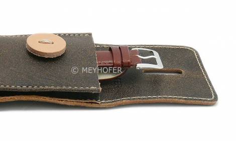 Watch case -Nassau- MADE IN GERMANY dark brown for 1 watch leather vintage look by MEYHOFER - Bild vergr��ern 