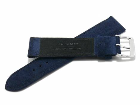 Watch strap -Lahnstein- 18mm dark blue vegan alcantara MADE IN GERMANY Meyhofer optional with Easy-Click (buckle 16 mm) - Bild vergr��ern 