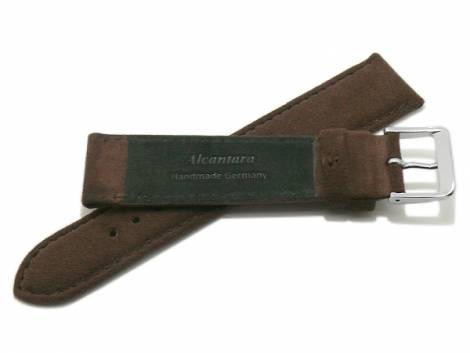 Watch strap -Lahnstein- 18mm dark brown vegan alcantara MADE IN GERMANY Meyhofer optional with Easy-Click (buckle 16 mm) - Bild vergr��ern 