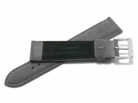 Watch strap -Lahnstein- 18mm grey vegan alcantara MADE IN GERMANY Meyhofer optional with Easy-Click (buckle 16 mm) - Bild vergr��ern 