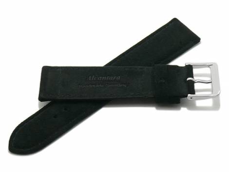 Watch strap -Lahnstein- 18mm black vegan alcantara MADE IN GERMANY by Meyhofer optional with Easy-Click (buckle 16 mm) - Bild vergrern 