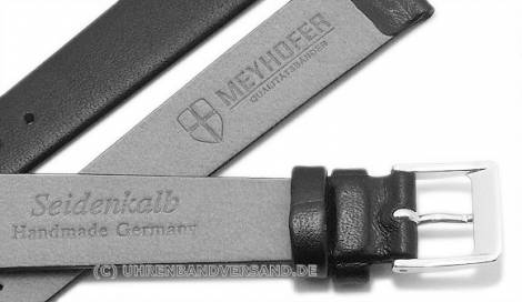 Watch strap XS -Solingen- 14mm white leather grained without stitching by MEYHOFER (width of buckle 14 mm) - Bild vergr��ern 