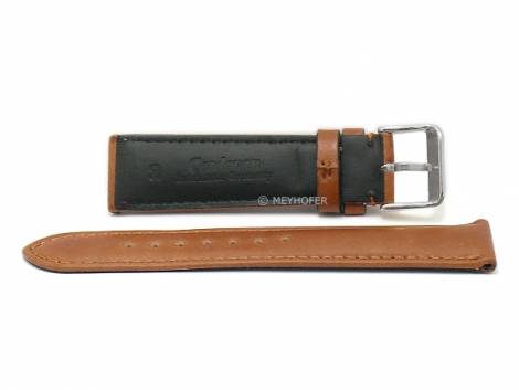 Watch strap -Trakehnen- 22mm light brown CORDOVAN leather smooth stitched by MEYHOFER (width of buckle 18 mm) - Bild vergrern 