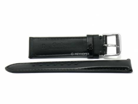 Watch strap -Trakehnen- 21mm black CORDOVAN leather smooth stitched by MEYHOFER (width of buckle 18 mm) - Bild vergr��ern 