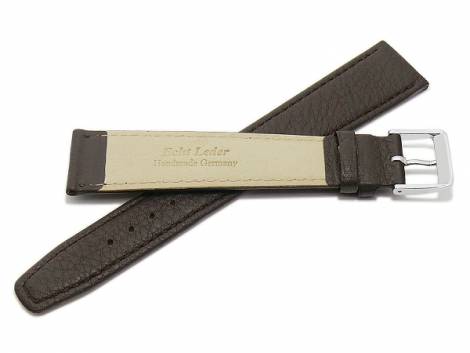 Watch strap XL -Passau- 18mm dark brown leather MADE IN GERMANY by Meyhofer optional with Easy-Click (buckle 16 mm) - Bild vergrern 