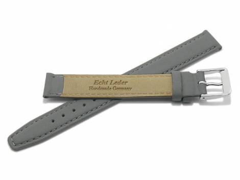 Watch strap XL -Passau- 11mm grey leather slightly grained MADE IN GERMANY by Meyhofer (buckle 10 mm) - Bild vergrern 