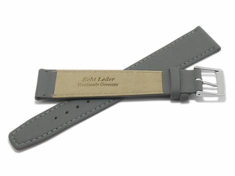 Watch strap XL -Passau- 18mm grey leather MADE IN GERMANY by Meyhofer optional with Easy-Click (buckle 16 mm) - Bild vergrern 