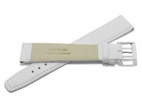 Watch strap XL -Passau- 19mm white leather MADE IN GERMANY by Meyhofer optional with Easy-Click (buckle 16 mm) - Bild vergr��ern 