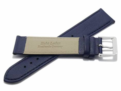 Watch strap -Willingen- 18mm dark blue leather MADE IN GERMANY by Meyhofer optional with Easy-Click (buckle 16 mm) - Bild vergrern 