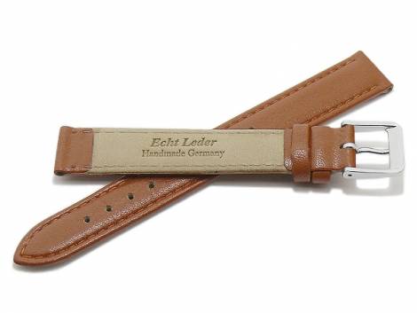 Watch strap -Willingen- 15mm light brown leather MADE IN GERMANY by Meyhofer optional with Easy-Click (buckle 14 mm) - Bild vergr��ern 