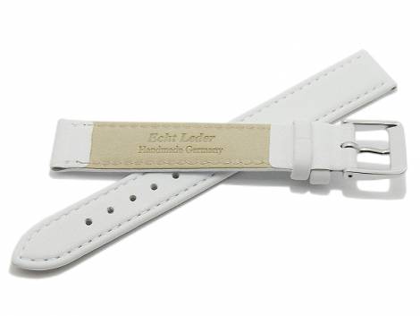 Watch strap -Willingen- 15mm white leather MADE IN GERMANY by Meyhofer optional with Easy-Click (buckle 14 mm) - Bild vergr��ern 