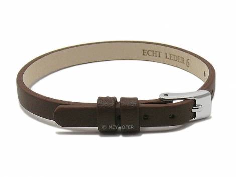 Watch strap -Kufstein- 08mm dark brown leather smooth by MEYHOFER - Bild vergrern 
