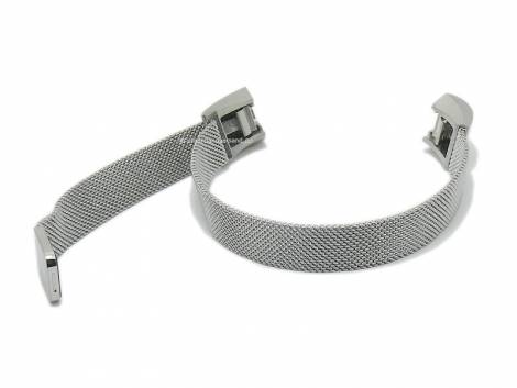 Watch strap 18mm ros� golden mesh fine structure with adapter for FITBIT Charge 3 & Charge 4 Tracker - Bild vergr��ern 