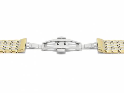 Watch strap 20mm dual tone stainless steel solid polished with butterfly clasp - Bild vergr��ern 