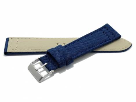 Watch strap -Tijuana- 24mm dark blue Cordura (textile) stitched underside Lorica (width of buckle 22 mm) - Bild vergr��ern 