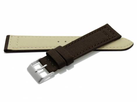 Watch strap -Tijuana- 24mm dark brown Cordura (textile) stitched underside Lorica (width of buckle 22 mm) - Bild vergr��ern 