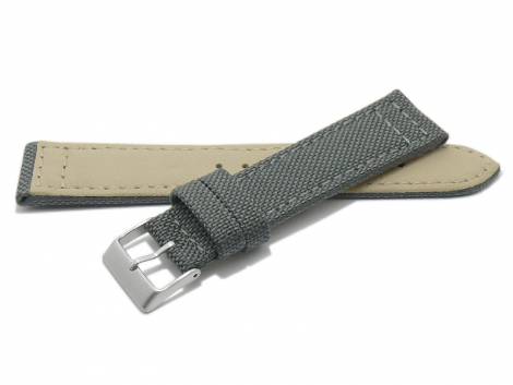 Watch strap -Tijuana- 24mm dark grey Cordura (textile) stitched underside Lorica (width of buckle 22 mm) - Bild vergr��ern 