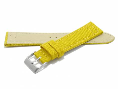 Watch strap -Tijuana- 24mm yellow Cordura (textile) stitched underside Lorica (width of buckle 22 mm) - Bild vergr��ern 