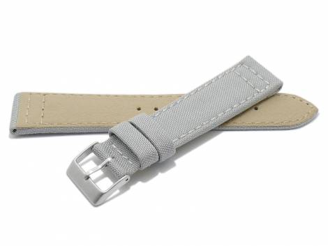 Watch strap -Tijuana- 24mm light grey Cordura (textile) stitched underside Lorica (width of buckle 22 mm) - Bild vergr��ern 