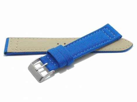 Watch strap -Tijuana- 24mm blue Cordura (textile) stitched underside Lorica (width of buckle 22 mm) - Bild vergr��ern 