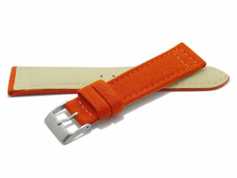 Watch strap -Tijuana- 24mm orange Cordura (textile) stitched underside Lorica (width of buckle 22 mm) - Bild vergr��ern 