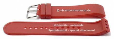 Replacement watch strap ROSENDAHL 23mm red synthetics smooth without stitching for Watch IV 43262 - Bild vergr��ern 