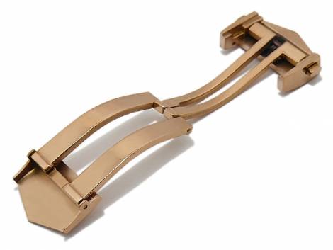 Flip clasp (ScKFS-107) 18mm ros� golden stainless steel partly polished suitable for TAG Heuer etc. - Bild vergr��ern 