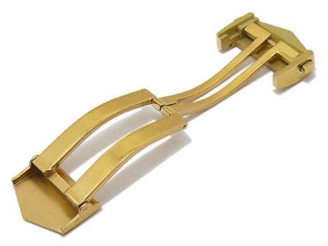 Flip clasp (ScKFS-107) 18mm golden stainless steel partly polished suitable for TAG Heuer etc. - Bild vergrern 