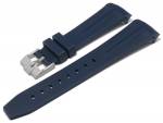 Uhrenarmband ScKB198 22mm dunkelblau Rubber mit Rundanstoß passend für BLANCPAIN X SWATCH u.a. (Schließenanstoß 18 mm)