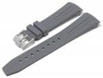 Uhrenarmband ScKB198 22mm grau Rubber mit Rundanstoß passend für BLANCPAIN X SWATCH u.a. (Schließenanstoß 18 mm)