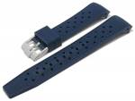 Uhrenarmband ScKB199 22mm dunkelblau Rubber Rundanstoß sportiv passend für BLANCPAIN X SWATCH u.a. (Schließe 20 mm)