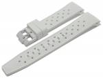 Uhrenarmband ScKB199 22mm weiß Rubber Rundanstoß sportiv passend für BLANCPAIN X SWATCH u.a. (Schließe 20 mm)