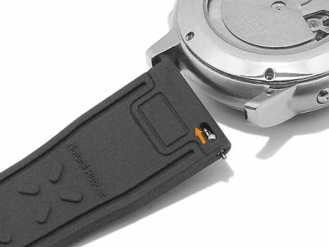 Watch strap 21mm black FKM rubber aviator look with EASY-CLICK (width of buckle 18 mm) - Bild vergrern 