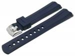 Uhrenarmband ScKB197 20mm dunkelblau FKM-Rubber mit Rundanstoß passend für OMEGA etc. (Schließenanstoß 18 mm)