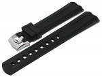 Uhrenarmband ScKB197 20mm schwarz FKM-Rubber mit Rundanstoß passend für OMEGA etc. (Schließenanstoß 18 mm)