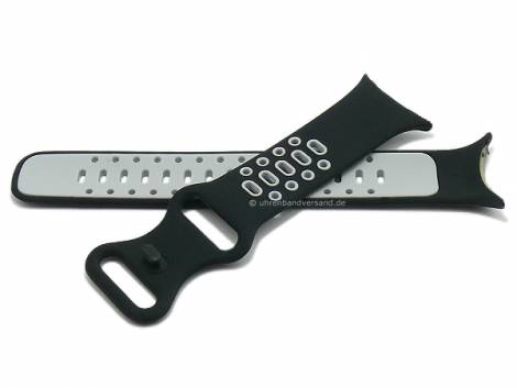 Watch strap (long) black/grey silicone special lug ends suitable for GOOGLE Pixel watch - Bild vergrern 