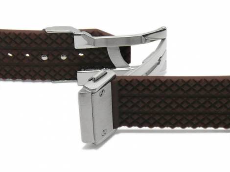 Watch strap 26mm brown silicone with structure for HUBLOT (width of buckle 22 mm) - Bild vergrern 