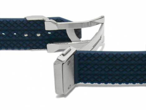 Watch strap 26mm blue silicone with structure for HUBLOT (width of buckle 22 mm) - Bild vergr��ern 