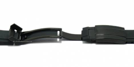 Watch strap 21mm black rubber with black clasp suitable for ROLEX - Bild vergrern 