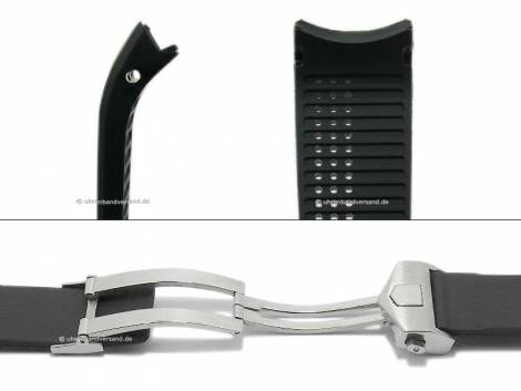 Watch strap 22mm black silicone hole pattern with clasp suitable for TAG Heuer etc. (width of clasp 18 mm) - Bild vergr��ern 