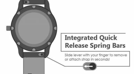 Watch strap 20mm grey nylon easy change spring bars for Samsung Galaxy Watch/Gear a.o. watches - Bild vergr��ern 