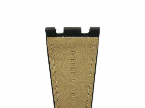 Watch strap 28mm black leather carbon look stitched special lug ends for AUDEMARS PIGUET (width of buckle 18 mm) - Bild vergrern 